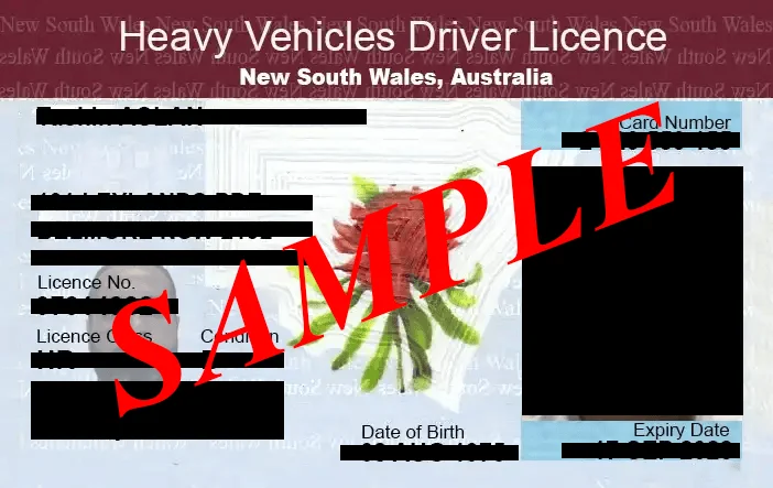 Heavy Vehicle Drivers Licence New South Wales Australia, New South Wales Drivers Licence